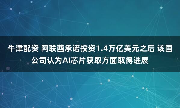 牛津配资 阿联酋承诺投资1.4万亿美元之后 该国公司认为AI芯片获取方面取得进展